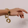 Flashbuy Vintage Natural piedra pulseras de cadena metálica para mujeres de gran aleación cadena enlace pulseras accesorios de la joyería ► Foto 2/6