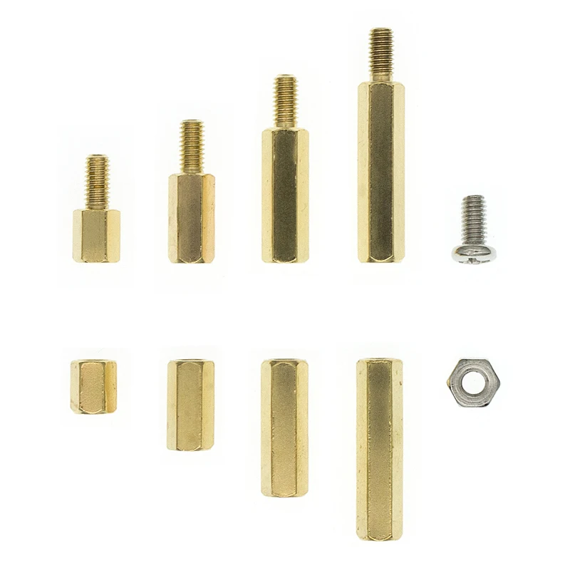 Brass Hex Column Standoff 120pcs M3 Male Female Support Spacer Pillar M3 Screw Nut For PCB Board