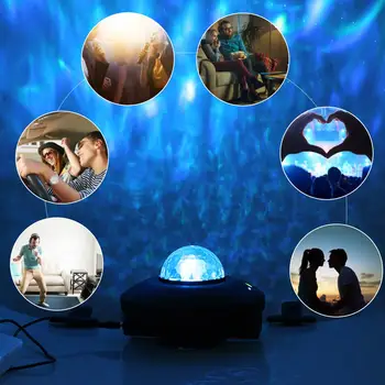 

Indoor LED Starry Sky Projector Star Night Light Projection Ocean Water Wave Lights Lamp With Bluetooth Speaker Remote Control