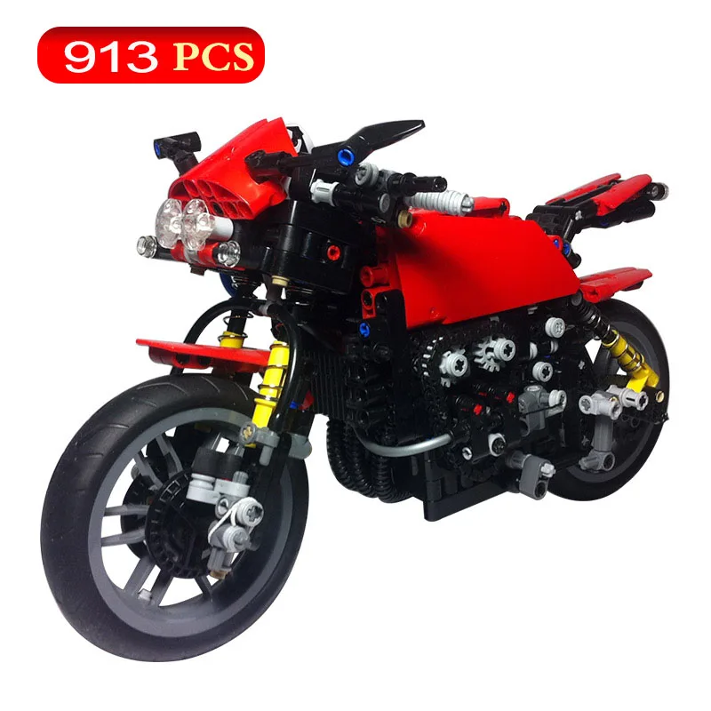 

913Pcs Motorbike Building Blocks Motorcycle DIY Creative Bricks Technic Toy Motorcycle Model Toys for Kids Birthday Gift