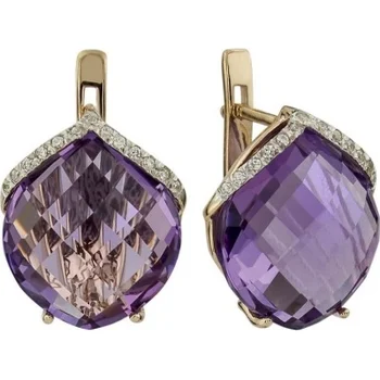 

Aloris earrings with amethyst and cubic zirconia in red gold