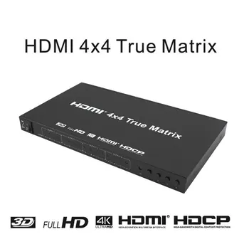 

HDMI Matrix Switcher 4X4 4 In 4 High Definition Matrix HDMI 1.4 Support 4K 2K 3D TV Splitter Remote Control 4K 1080P Switcher