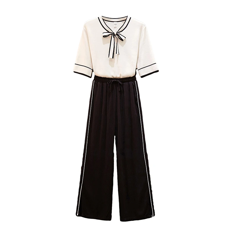 Korte Mouw En Kleine Geur Twee stuk Broek Van vrouwen Zomer Jurk Tonen Slank En Leeftijd-verminderen