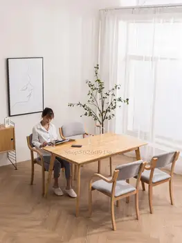 

Dining Chair Solid Wood Chair Back Chair Study Home Dining Room Modern Simple Computer Chair Coffee Chair With Armrest And