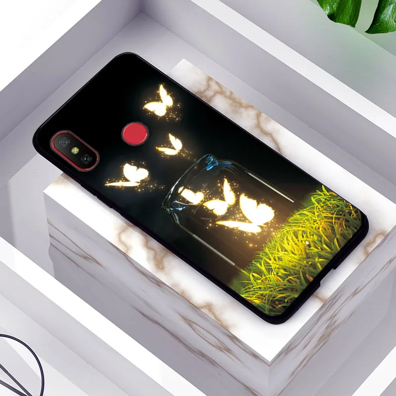Красивый чехол для телефона с цветами для Xiaomi Redmi Note 5 6 7 Pro, чехол, черный ТПУ для Redmi Note 4X4, чехол для Redmi 6A 7A, задняя крышка - Цвет: TPUBLK611