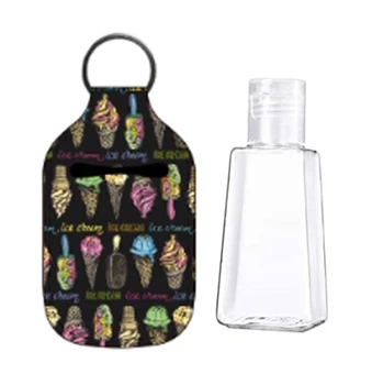 

30ml Empty Travel Bottle Hand Sanitizer Bottle Holder with Keychain Carriers K1KB