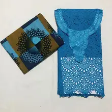 Новейший стиль швейцарская хлопковая сухая кружевная ткань Гана восковая печать ткань воск Анкара ткань настоящий воск принт материал одежды 4 ярдов