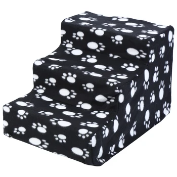 

Yonntech 3 Steps Portable Dog Puppy Ladder Doggy Pet Soft Small Stairs w/Soft Cover