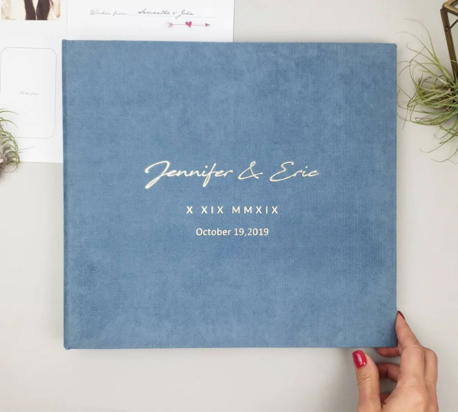 Custom name and date elegant Wedding Guestbook personalized Hardcover