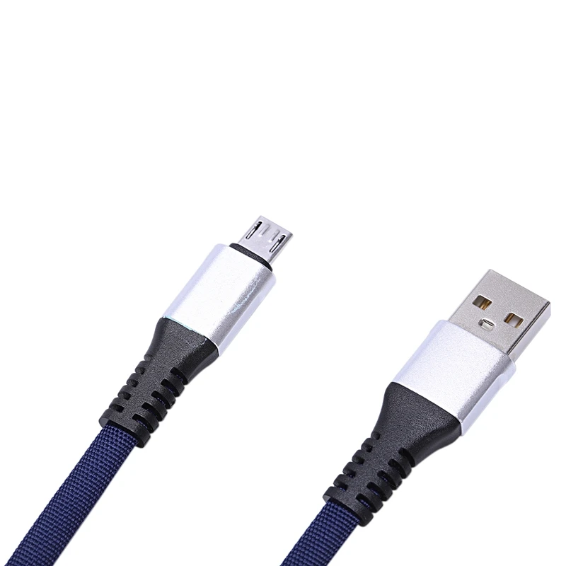 2 шт USB к Micro-USB короткий плоский кабель для зарядки с металлическим разъемом для устройств Android и зарядки банка питания(0,65 футов/0,2 м