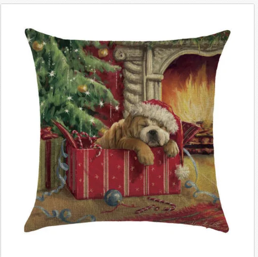 18x18 дюймов Счастливого Рождества Рождественский дизайн диванные подушки, чехол, чехол для дивана, домашний декор - Цвет: 6  45x45cm