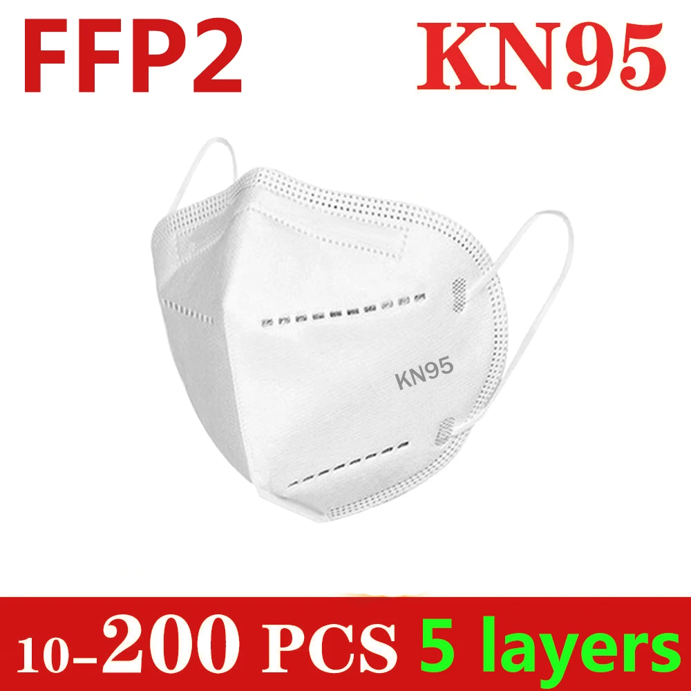 Маска от пыли KN95 10 200 ffp2 маска для лица fp2 защиты гриппа защитные фильтры маски
