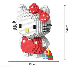 HC9025 магические алмазные строительные блоки кошка фигурки аниме игрушки образовательные подарки фигурка пластиковая сборка модель DIY