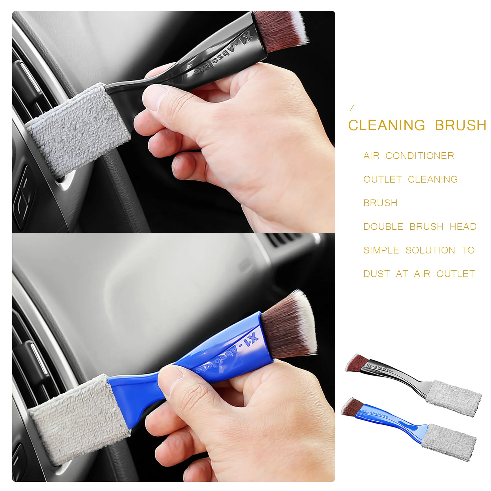 

2 In 1 Car Air-Conditioner Outlet Cleaning Tool Multi-purpose Dust Brush Car Accessories Interior Brush Washer Auto Maintenance