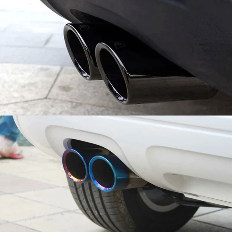 1pc/2pcs Auto Car Exhaust Muffler Tip Pipes Covers Fit For Vw Tiguan