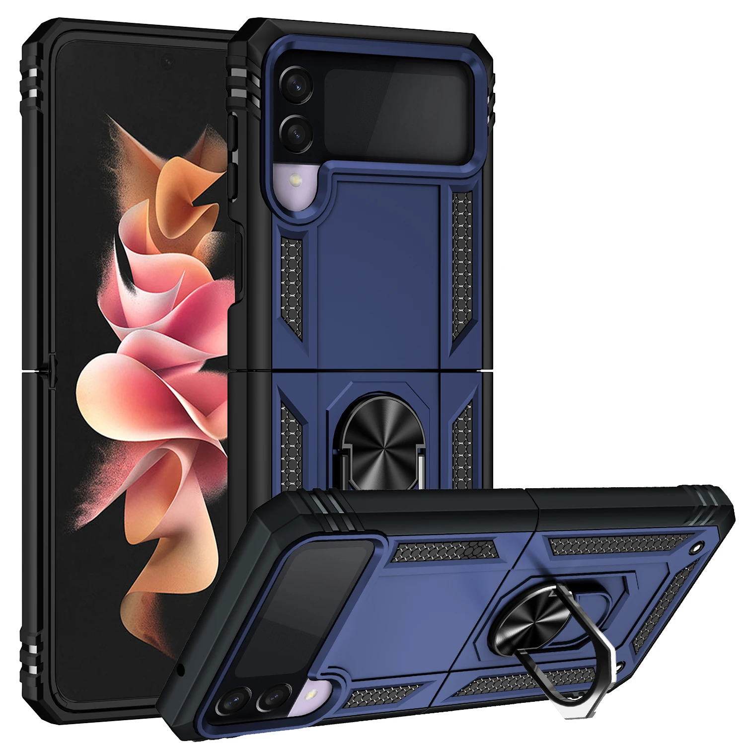 Custodia Resistente Agli Urti Per Armature Robuste Per Samsung Galaxy Z Flip3 Flip 3 5G Cover Per Anello Magnetico Defender Resistente