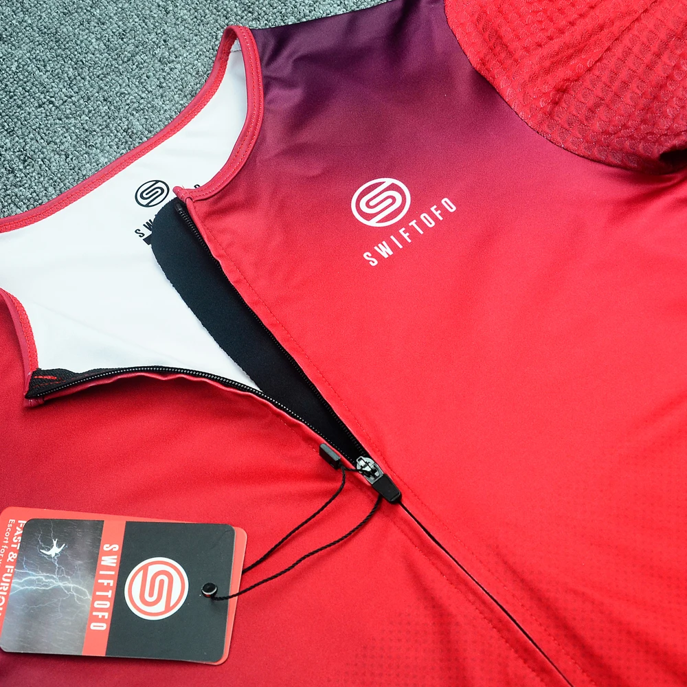 SWIFTOFO 炎赤男性サイクリングジャージプロチーム半袖自転車服夏