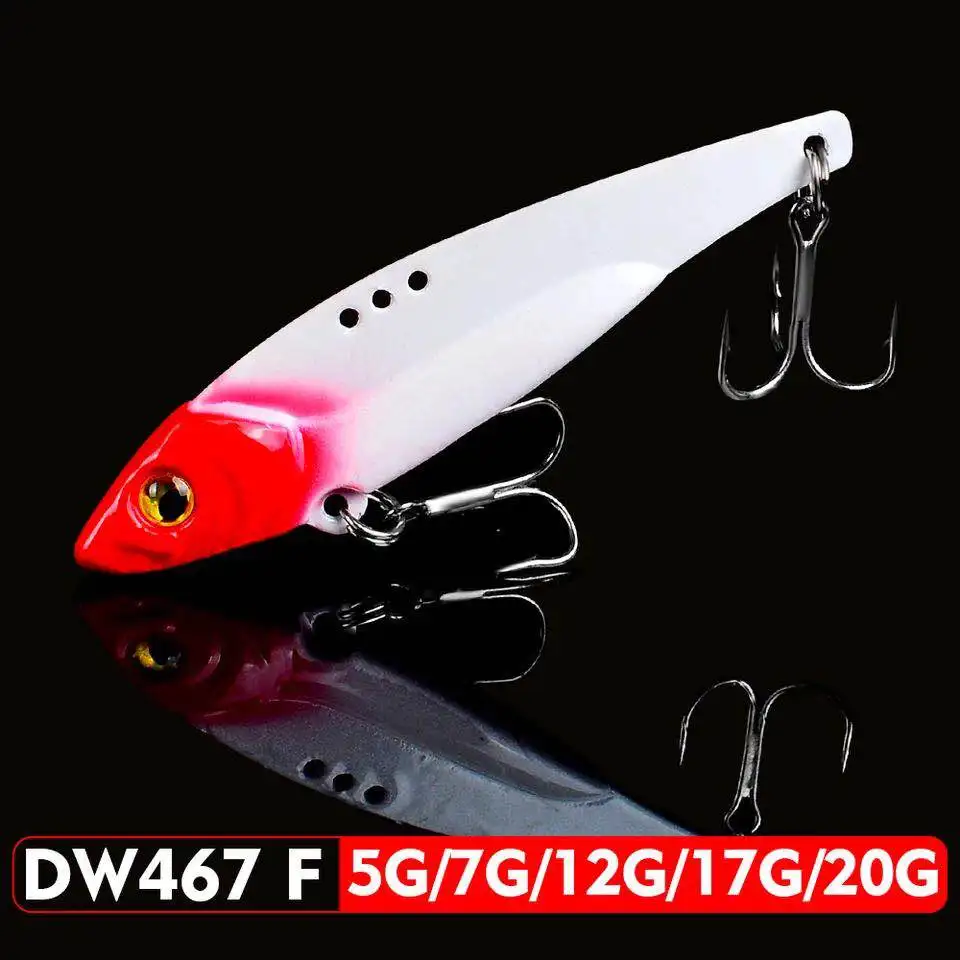 1pc VIB Lure 3D Eyes Pencil 5g 7g 12g 17g 20g Balancer Spoon Spinner Painting Fishing Lure Hard Bait Fishing Tackle Treble Hook