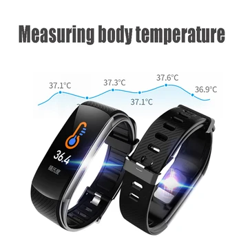 

Gosear C6T Smart Wristband Body Temperature Heart Rate Monitor GPS Pedometer Sleeping Monitor Smart Watch Fitness Health Tracker