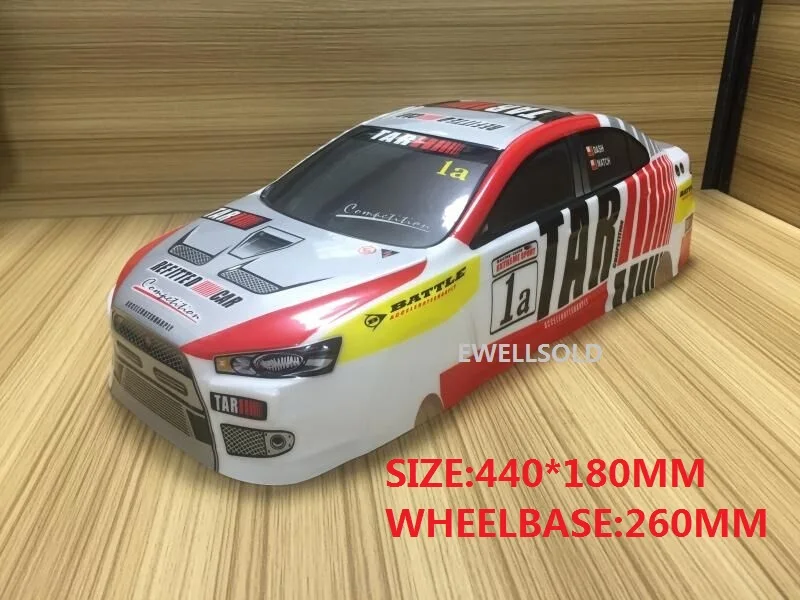 Ewellsold 1/10 PVC painted body shell for 1:10 RC racing on-road drift car 430x185mm wheel base 260mm 2pcs/lot | Игрушки и хобби