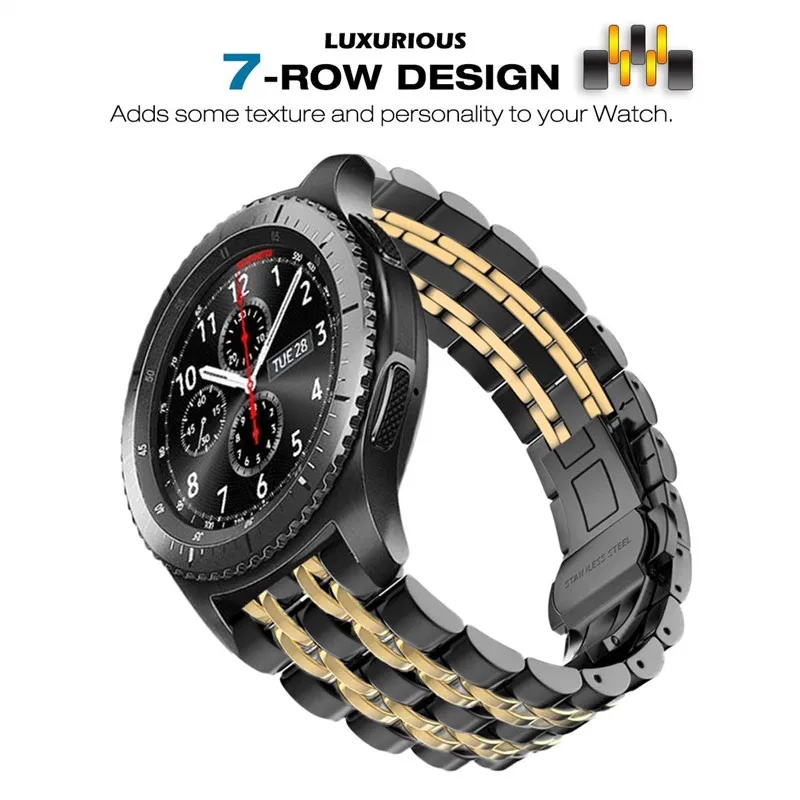 22 мм 20 мм для samsung Galaxy Watch 46 мм 42 мм Amazift Цельный металлический ремешок из нержавеющей стали браслет для gear S3