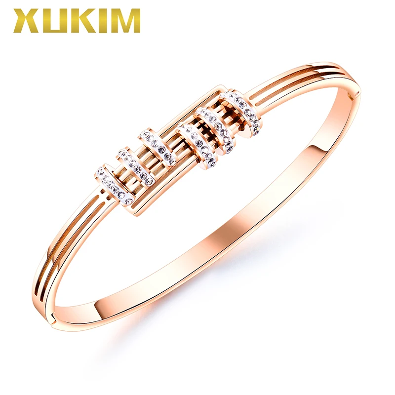 

BO651 Xukim Jewelry Hot Sales Wedding Anniversary Gift Rose Gold Bangle