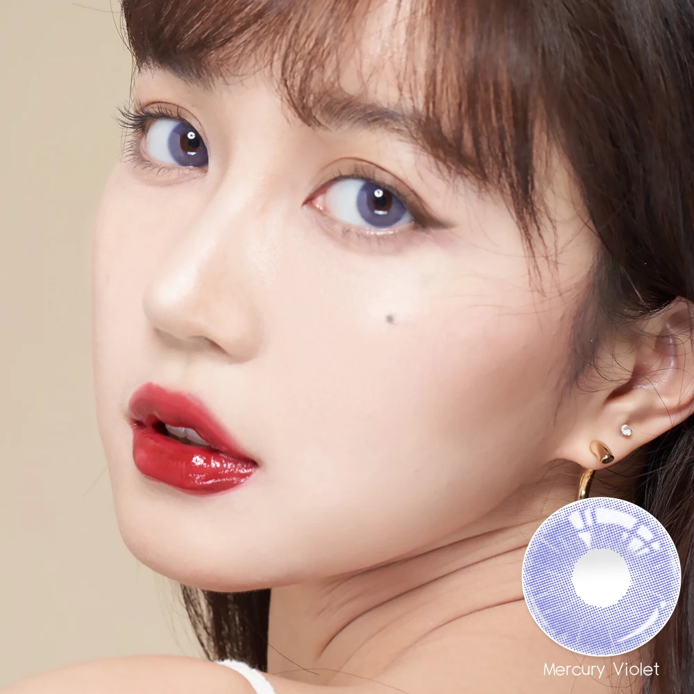 OVOLOOK 2pcs/пара красивых линзы контактные Цвет ed для глаз фиолетовый объектив