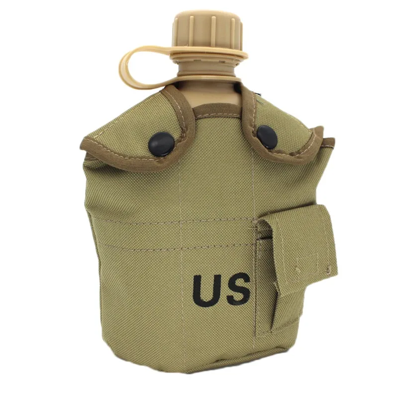 Outdoor Sport Water Bottle Travel Kettle Portable Lunch Box Military Aluminum Survival Camping Equipment - Color: K