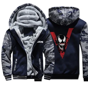 

Hot Sale New Arrive movie venom Printed Hooded Men's Hoody Outerwear hip hop Thick venom Hoodies Pocket Jackets Coat