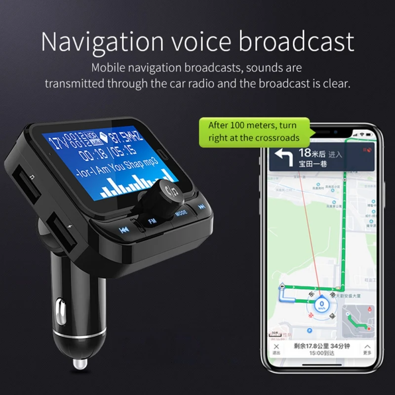 ЖК-дисплей Автомобильный MP3 Bluetooth приемник Hands-free USB Автомобильное зарядное устройство передатчик автомобильный fm-плеер