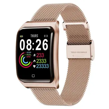 

F9 Color Screen Smart 1.3 Waterproof Metal Bracelet Motor Function 200Mah Remote Care Function Body Health Value