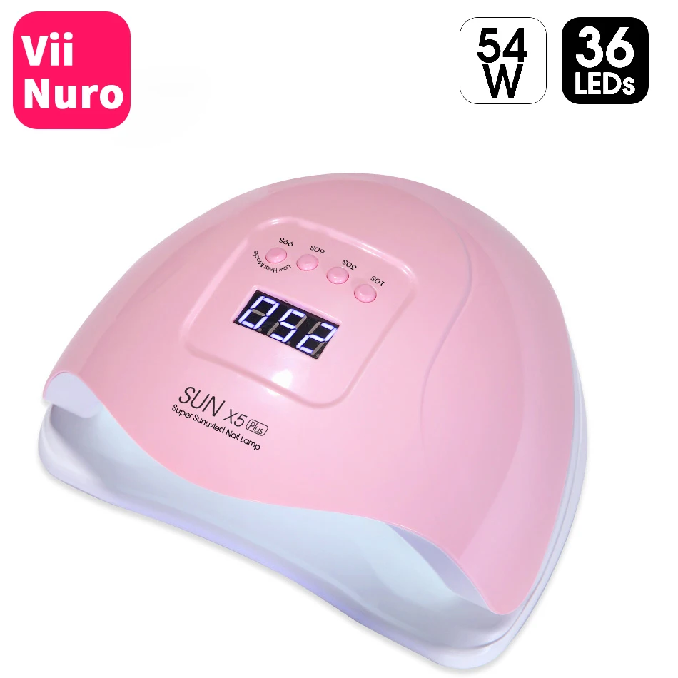 УФ светодиодный светильник ViiNuro SUN X5 Plus для гель лака ногтей сушилка 54 Вт лампа