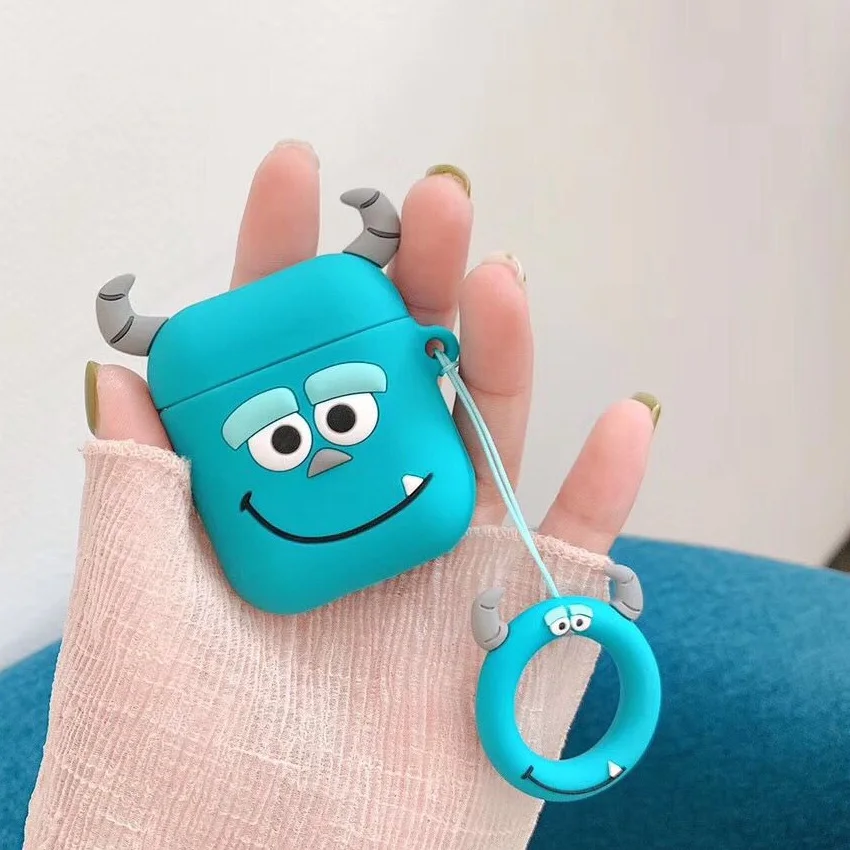 D2 Чехол для AirPods, милый мультяшный защитный чехол, беспроводной чехол для наушников Air pods 2, чехол для наушников с брелоком/кольцом, чехол - Цвет: D2