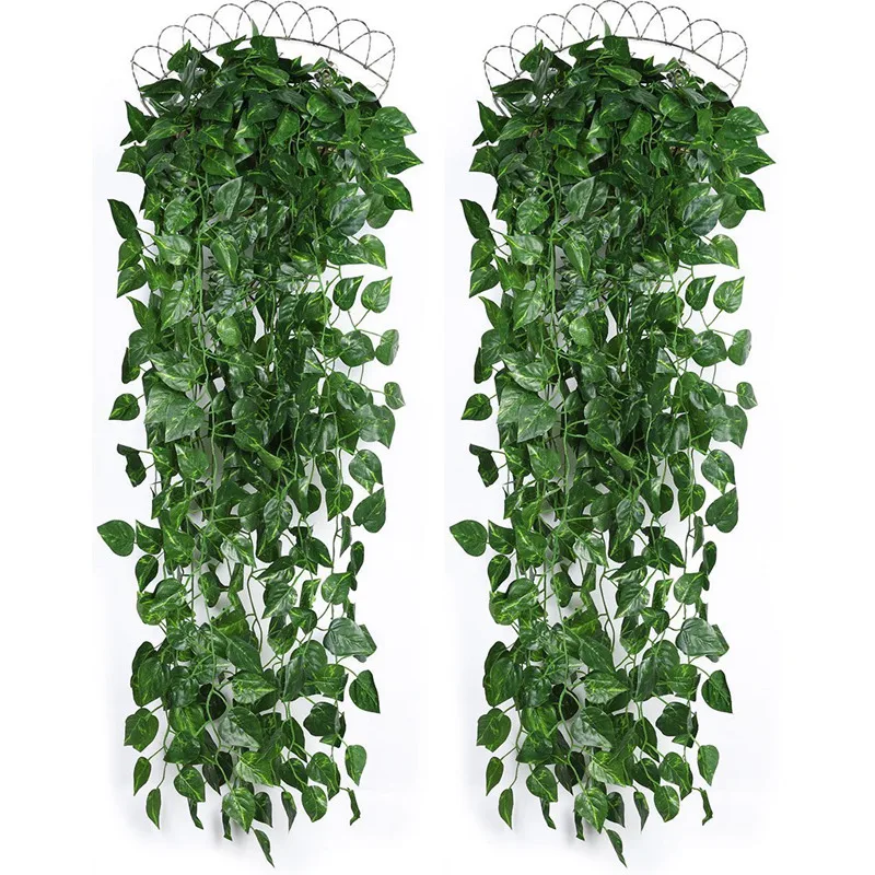 Artificial Plants Greeny Ivy Vine Wall Hanging Leaves Garland Home Wedding Decoration,4 Bunchs
