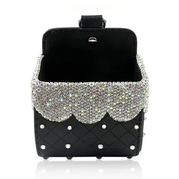 

1pcs Car Storage Box Bling Diamond Crystal Holder Decor Accessories New