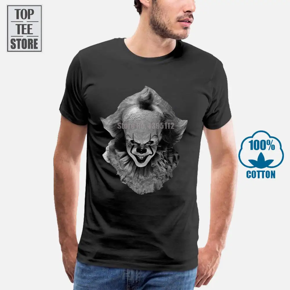 100% Cotton Straight O Neck Short Sleeve Xqste Clown Pennywise It Halloween Horror Unisex T Shirt | Мужская одежда