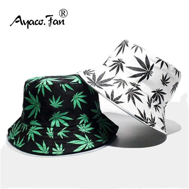 Women Bucket Hats Men Maple Leaf Print Cap Panama Hat Sandbeach Sunhat Fishing Hat Fisherman Cap for Hip Hop Bob Femme Gorro 1