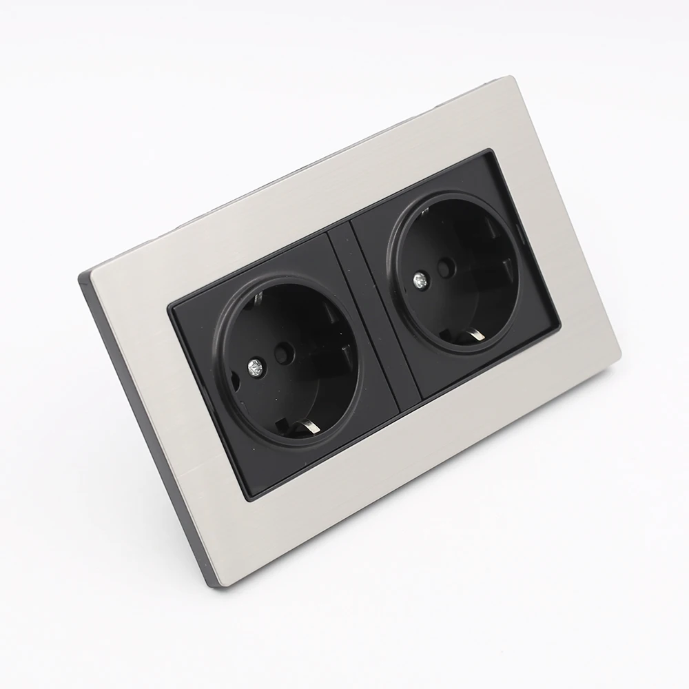 

EU Double Power Socket Schuko, Schuko Power Panel, 16A EU Standard Wall Outlet