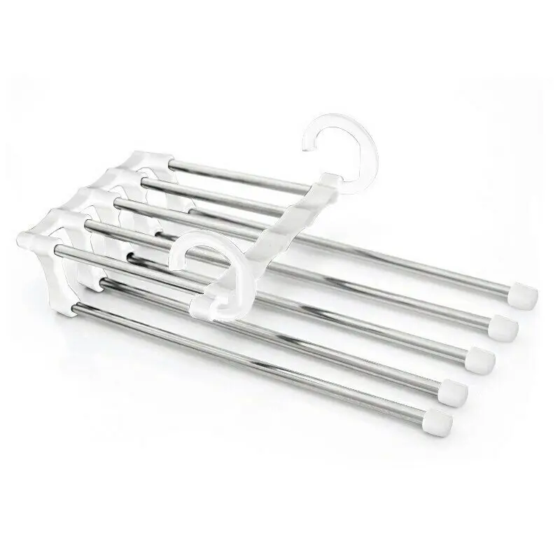 5 In 1 Multi-function Pants Rack Retractable Hanger Scarf Shelf Conveniently 1pc