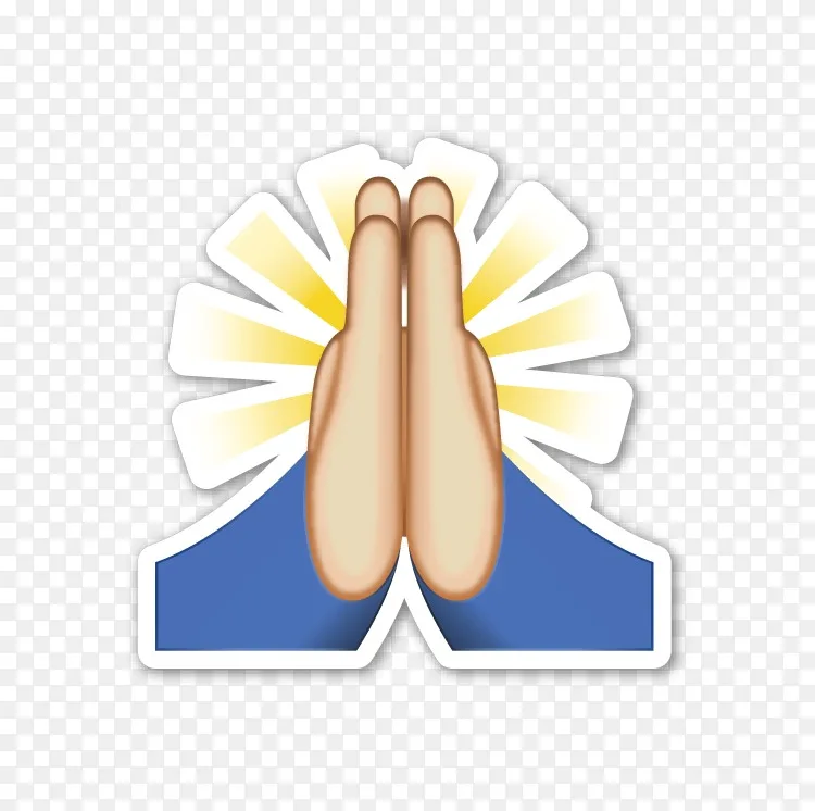 祈祷手表情符号祈祷贴纸手表情符号