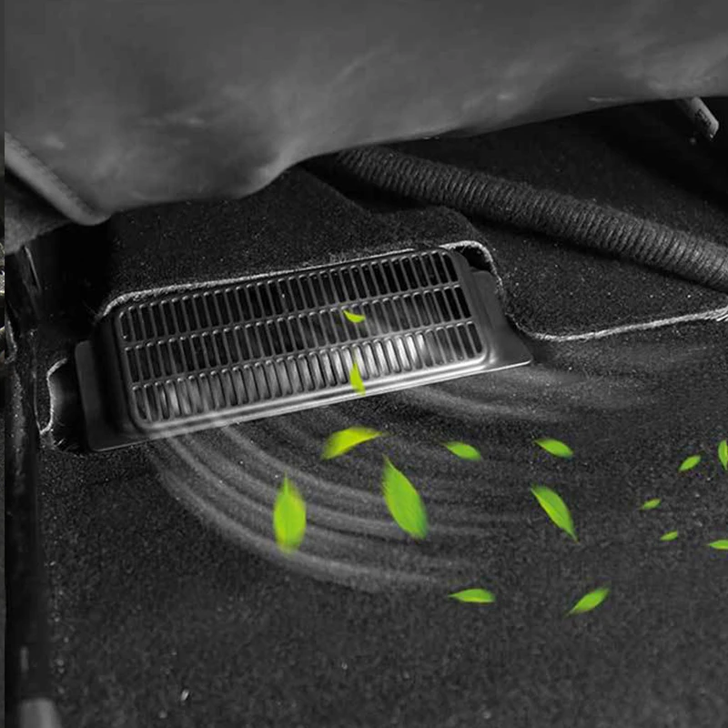 2pcs Car Air Outlet Cover For Tesla Model 3-Under Seat Air Vent Anti-blocking Dust Cover Accessories