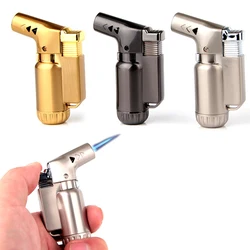 Mini portátil jato de butano isqueiro turbo tocha mais leve fogo à prova de vento pistola metal isqueiro edc cigarro acessórios (sem gás)