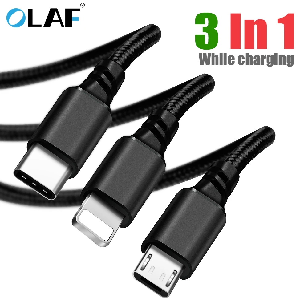 3 в 1 USB кабель для мобильного телефона Micro usb type C кабель зарядного устройства для iPhone X 8 7 6 S9 S8 зарядный кабель Micro USB шнур зарядного устройства