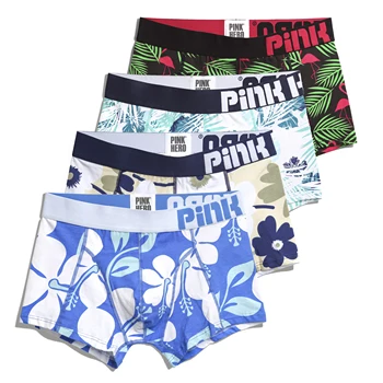 

4pcs New Pink Heroes High-quality Men Boxer Shorts Cotton Men Underwear Comfortable Male Panties Fashion Print Men Underpants