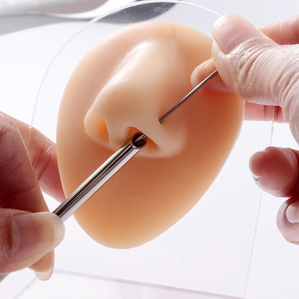 외과 강철 바디 쥬얼리 피어싱 수신기 1 개 2-8mm, 홀딩 도구 피어서 바늘 수신 튜브 홀더