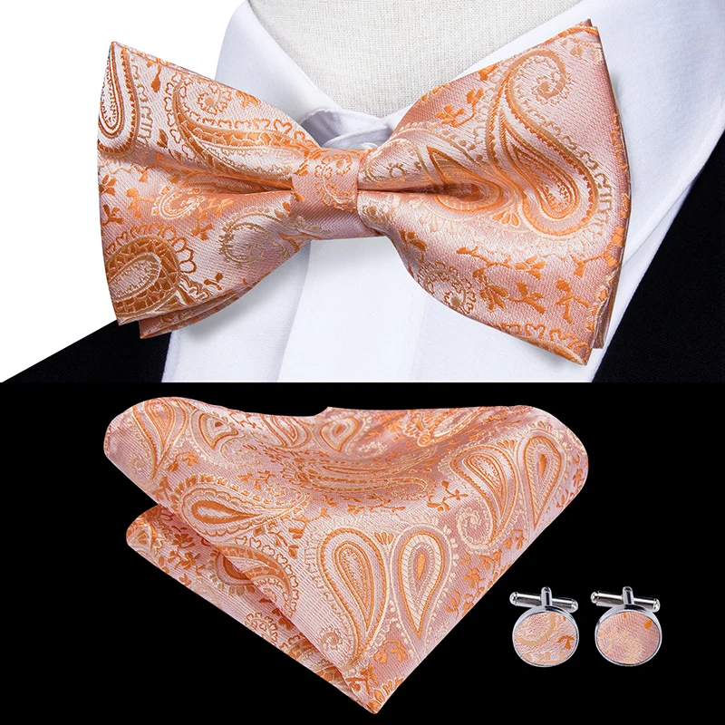 Свадебные Галстуки Hi-Tie для мужчин персиковые коралловые розовые золотые