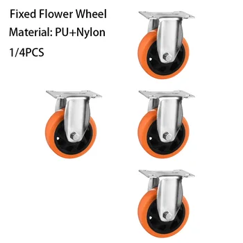 

1/4Pcs Metal Furniture Casters Roller Universal Caster Industrial Wheel Double Bearing Wheel Furniture Accessory