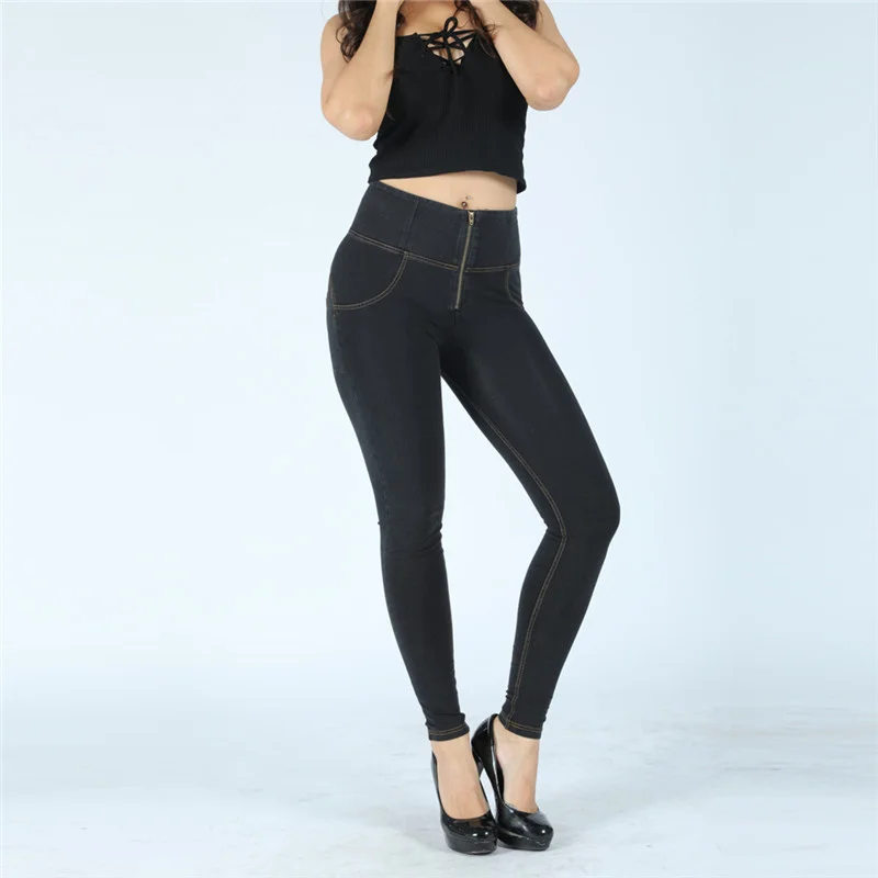 Shascullfites Leggins Women Black High Waisted Jeans Denim Look