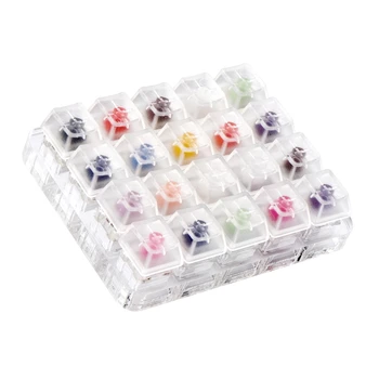 

20 Key Caps Testing Tool Kailh Box Switches Keyboard Tester Kit Clear Keycaps Sampler PCB Mechanical Keyboard