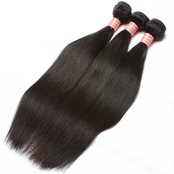 

Brazilian Human Hair Bundles Straight Hair Weave Bundles Remy Hair Extensions For Black Women 1/3/4 Bundles Natural Black